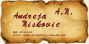 Andreja Mišković vizit kartica